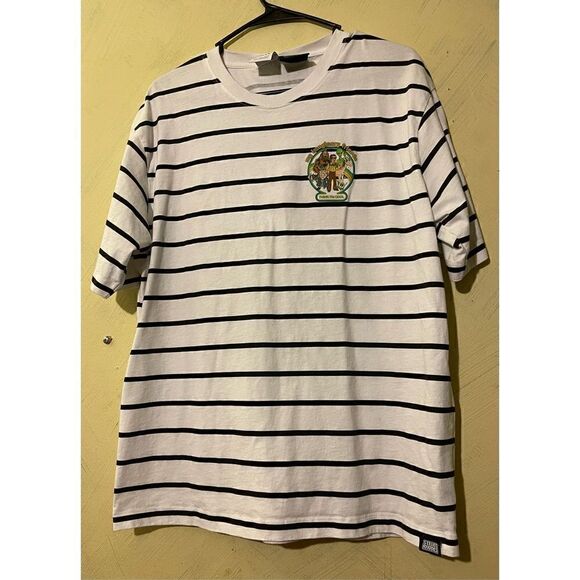 Steven Rhodes Men Striped Tshirt “My Imaginary Friends Think I’m Cool sz L - Picture 4 of 9